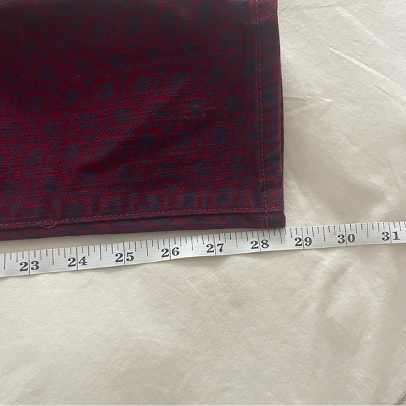 Tory Burch Straight Leg Jeans- Red Blue Floral Stretch- Size 28 - Picture 5 of 6